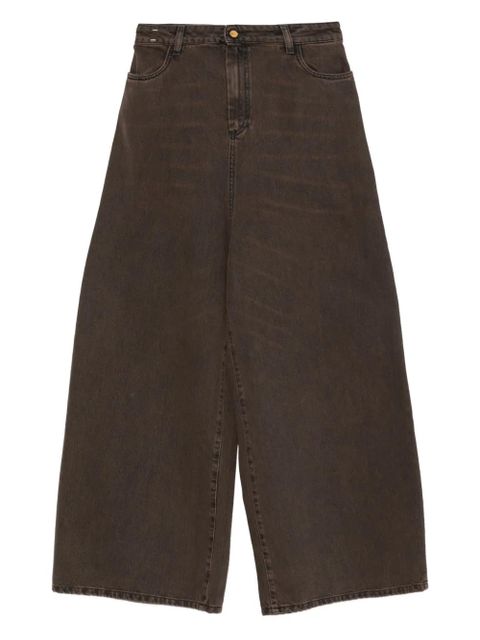 Alysi logo-patch five-pocket denim jeans - Brown - zdjęcie produktu nr 1