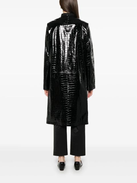 TOTEME crocodile-embossed coat - Black