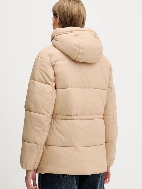 Tommy Jeans kurtka kolor beżowy zimowa oversize DW0DW21626