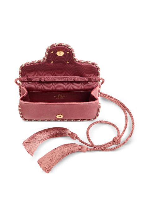 Valentino Garavani Locò velvet clutch with jewel logo - Pink