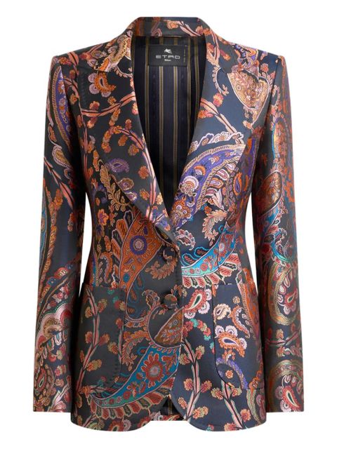 ETRO jacquard floral-paisley blazer - Blue - zdjęcie produktu nr 1