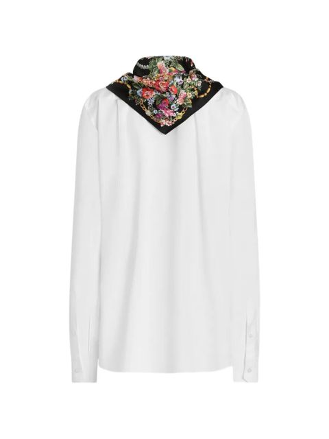 Dolce & Gabbana poplin shirt with silk scarf - White - zdjęcie produktu nr 2
