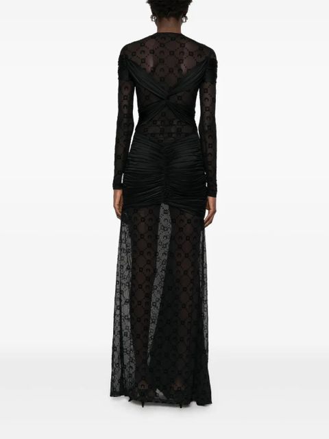 Marine Serre draped jersey maxi dress - Black