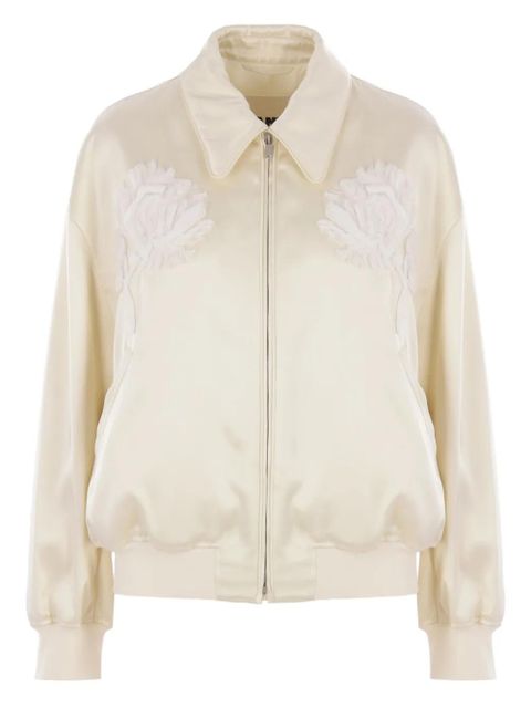Jil Sander floral-embroidered bomber jacket - Neutrals - zdjęcie produktu nr 1