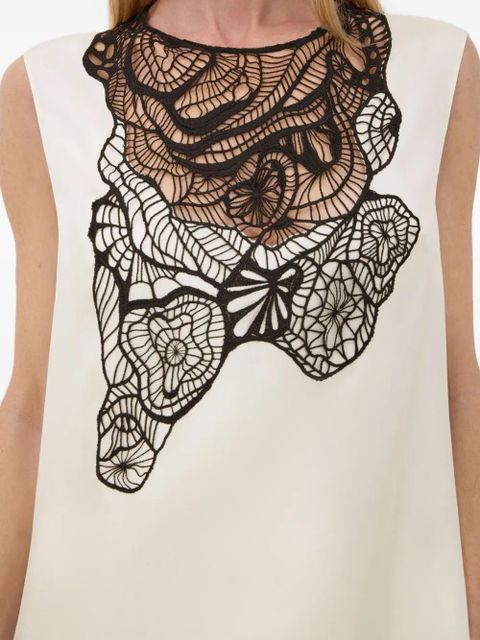 LouLou de Saison lace-applique sleeveless blouse - White