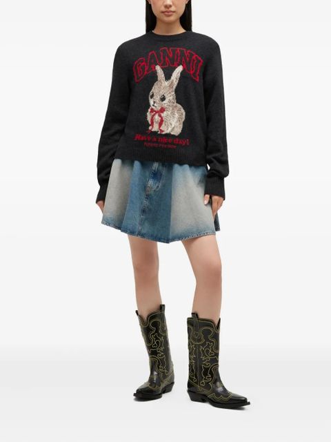 GANNI rabbit graphic sweater - Grey - zdjęcie produktu nr 2