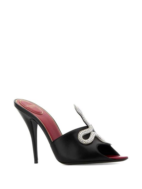 Valentino Garavani Coeur Vipère crystal-embellished sandals - Black - zdjęcie produktu nr 2