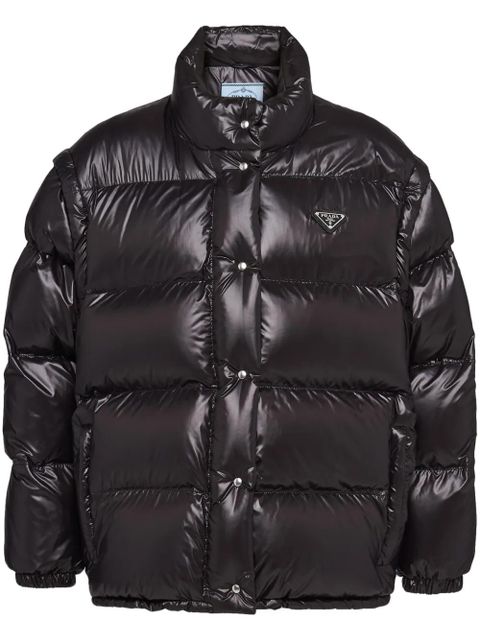 Prada Re-Nylon convertible down jacket - Black