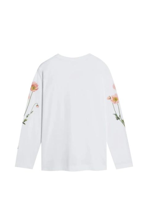 Simone Rocha Poppy field-print long-sleeve T-shirt - White - zdjęcie produktu nr 2