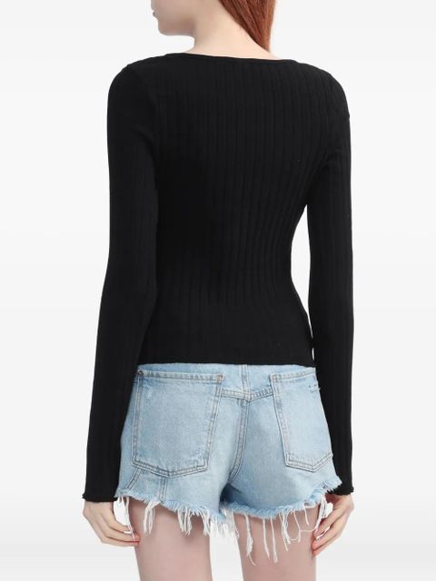 Free People ribbed long sleeves top - Black