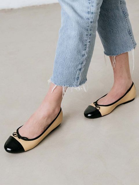 Jonak baleriny skórzane DAXI VERNIS CUIR kolor beżowy 3400191