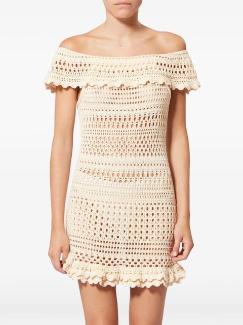 MARANT ÉTOILE Zoa crochet mini dress - Neutrals