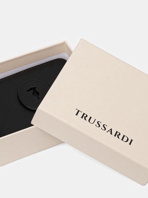 Trussardi portfel skórzany damski kolor czarny I029E000042N