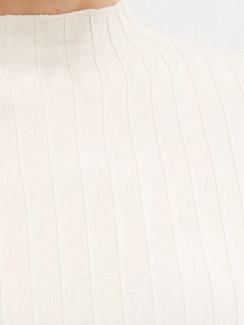 Morgan sweter damski kolor beżowy lekki z półgolfem MROYA