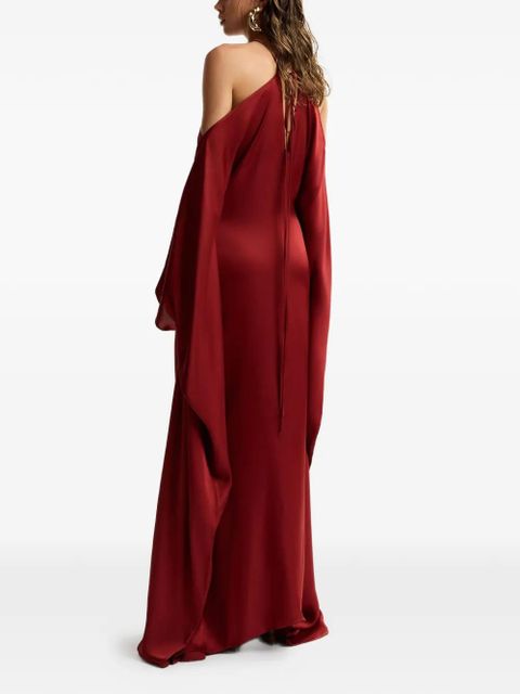 Essentiel Antwerp halterneck waterfall-side maxi dress - Red