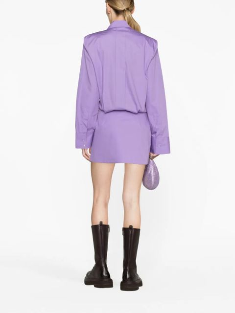 The Attico structured cotton shirt dress - Purple