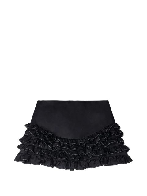 SANDRO ruffled skort with topstitching - Black - zdjęcie produktu nr 1