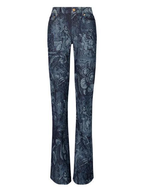 Tory Burch printed-pattern flared jeans - Blue - zdjęcie produktu nr 1