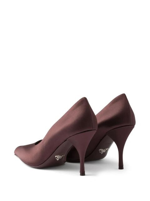 Prada 85mm satin pumps - Red