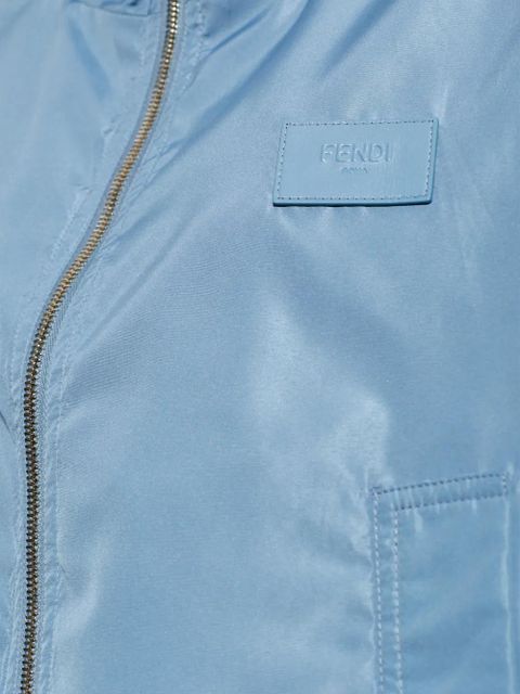 FENDI reversible logo-patch jacket - Blue