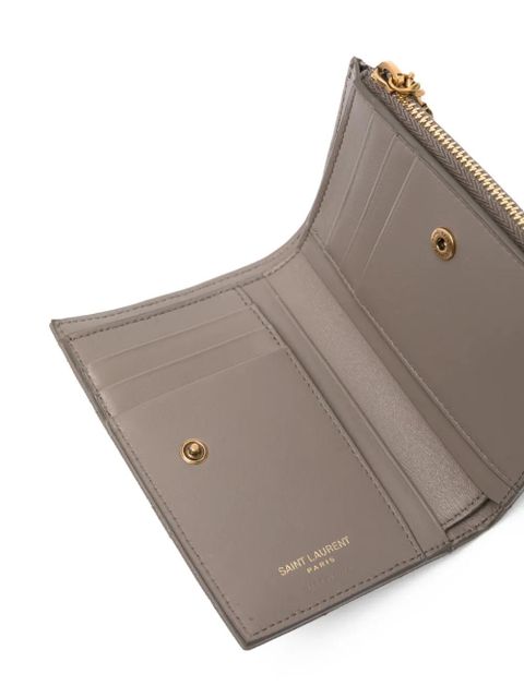 Saint Laurent Cassandre Bijou quilted zip wallet - Grey