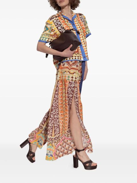 ETRO patterned tie-waist trousers - Neutrals