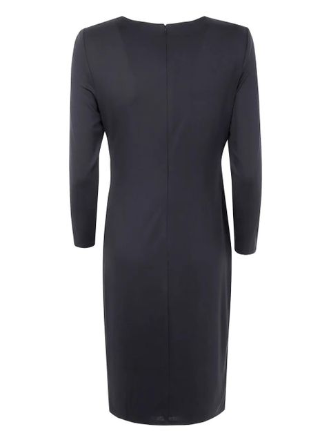 Lauren Ralph Lauren ring-embellished three-quarter sleeves midi dress - Black