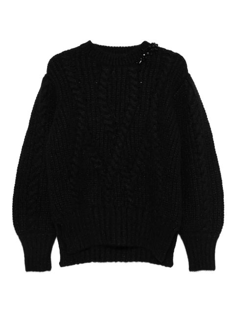 Simone Rocha embellished cable-knit sweater - Black - zdjęcie produktu nr 1