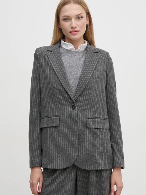 OUI marynarka kolor szary jednorzędowa wzorzysta 89517 - zdjęcie produktu nr 1