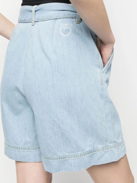 PINKO belted denim shorts - Blue
