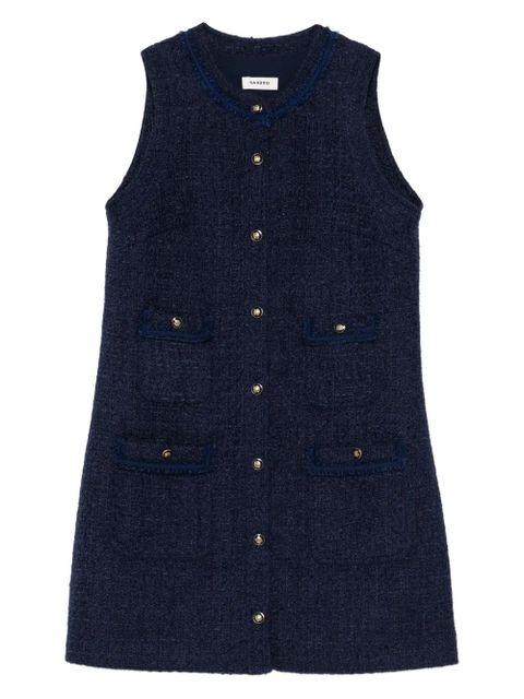 SANDRO tweed flap-pocket mini dress - Blue - zdjęcie produktu nr 1