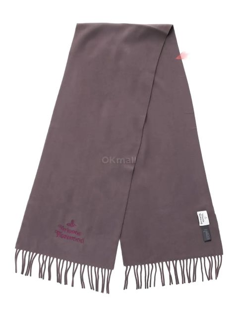 Vivienne Westwood embroidered fringed scarf - Brown - zdjęcie produktu nr 1
