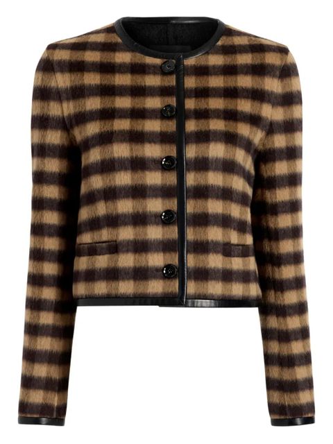 Proenza Schouler checked cropped jacket - Brown - zdjęcie produktu nr 1