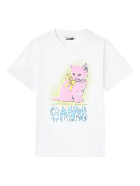 GANNI Kitty cat-bow T-shirt - White - zdjęcie produktu nr 1
