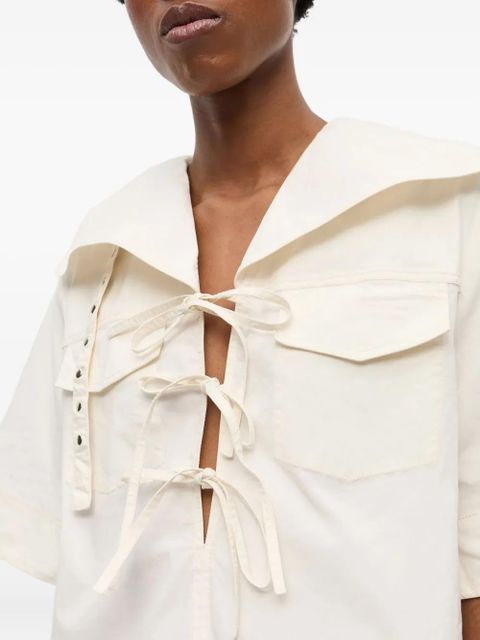 GANNI belted dress - White