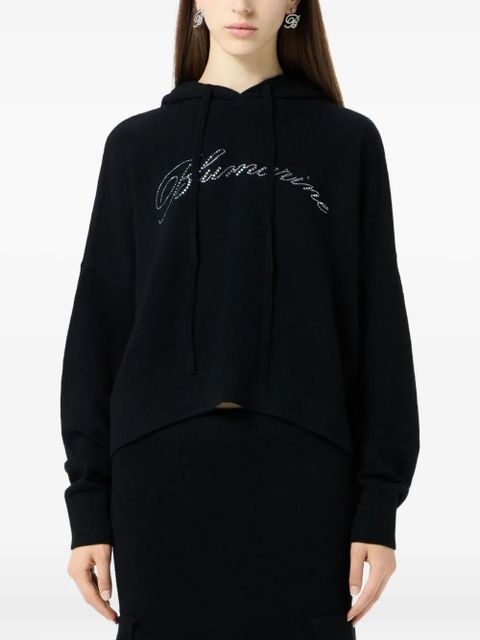Blumarine crystal-embellished hoodie - Black