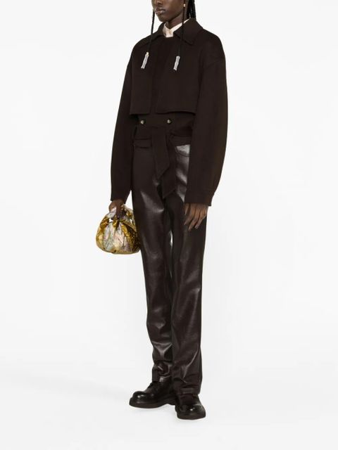 Nanushka cropped trench jacket - Brown