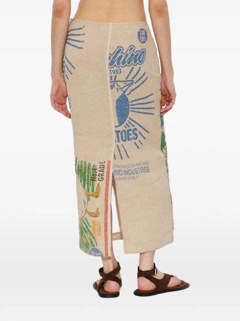 Moschino printed midi skirt - Neutrals