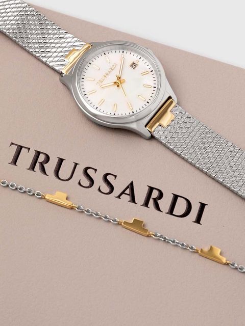 Trussardi zegarek i bransoletka kolor srebrny R2453170503