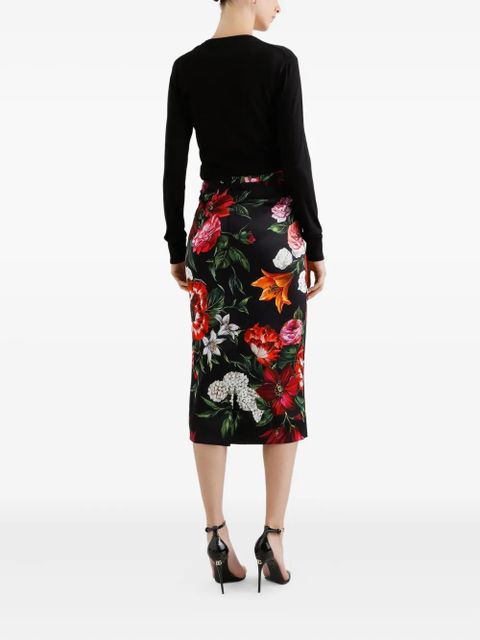 Dolce & Gabbana floral-appliqué sweater - Black