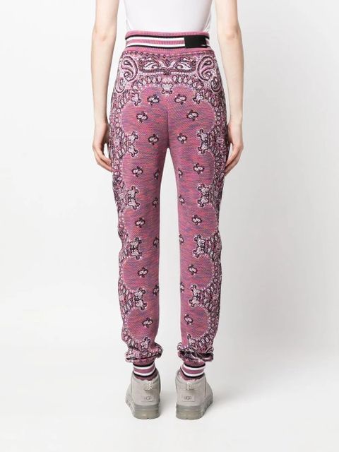 AMIRI bandana-pattern knitted track pants - Purple