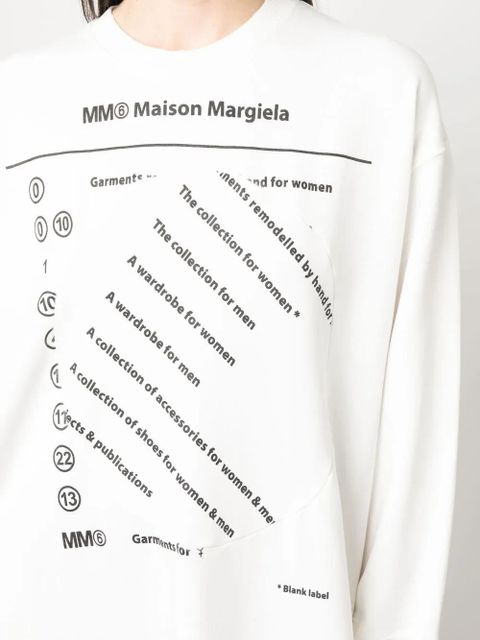 MM6 Maison Margiela logo print sweatshirt dress - White