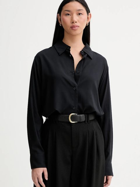 Marc O'Polo koszula damska kolor czarny regular z kołnierzykiem klasycznym 5000007985 - zdjęcie produktu nr 1