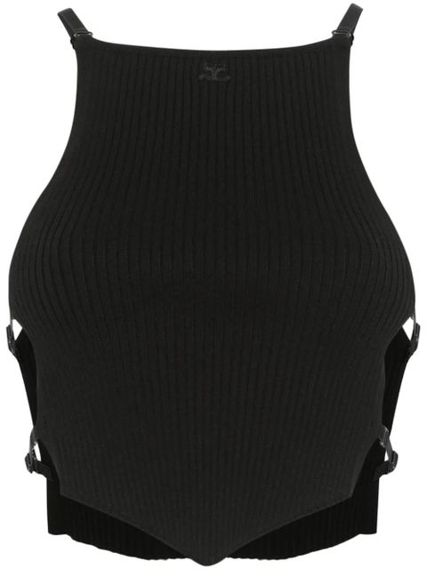 Courrèges ribbed crop top - Black - zdjęcie produktu nr 1