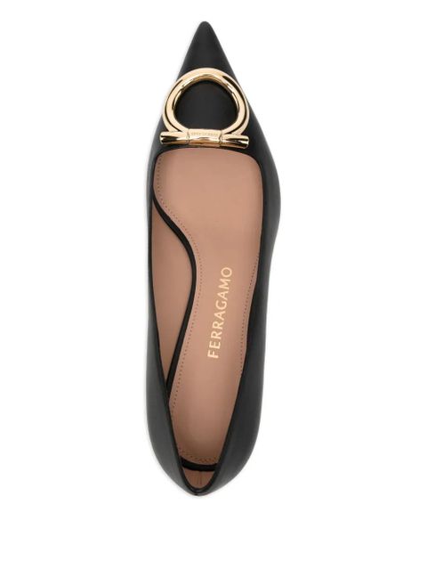 Ferragamo 40mm Maxi Gancini leather pumps - Black - zdjęcie produktu nr 2