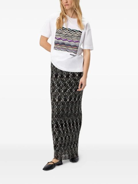 Missoni wave-pattern box-applique T-shirt - White