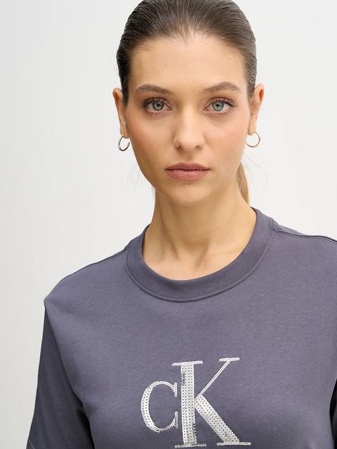 Calvin Klein Jeans t-shirt bawełniany damski kolor szary LV044E215G