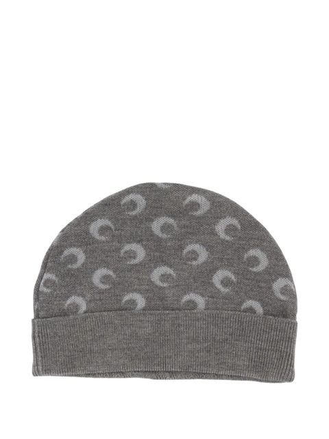 Marine Serre moon-print beanie hat - Grey - zdjęcie produktu nr 1
