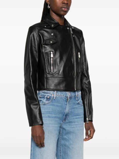 PINKO zip leather jacket - Black