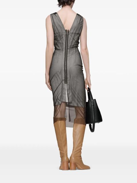 Maison Margiela semi-sheer midi dress - Grey